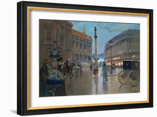 Place De L'Opera, Paris-Georges Stein-Framed Giclee Print