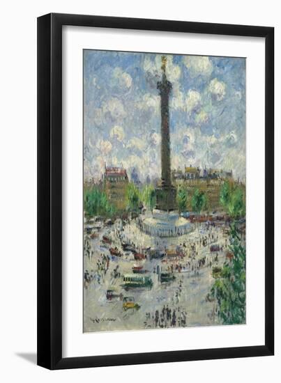 Place De La Bastille, C. 1922 (Oil on Canvas)-Gustave Loiseau-Framed Giclee Print