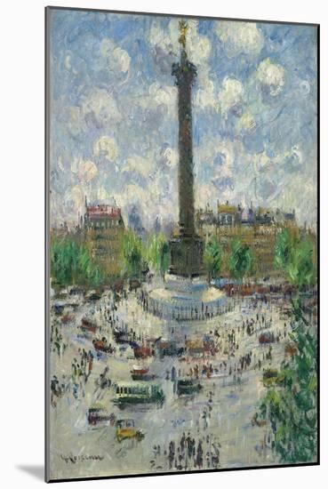 Place De La Bastille, C. 1922 (Oil on Canvas)-Gustave Loiseau-Mounted Giclee Print