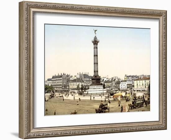 Place De La Bastille, Paris, Pub. 1900-null-Framed Giclee Print