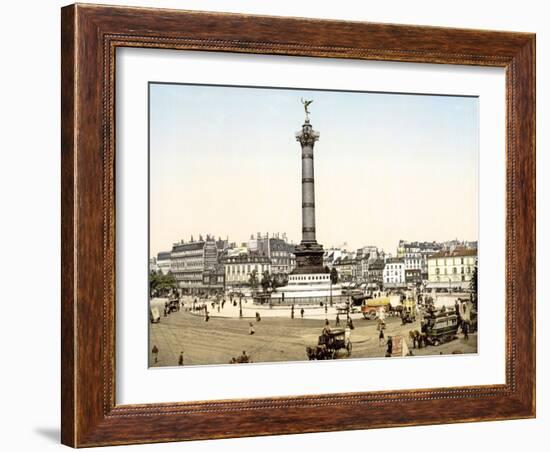 Place De La Bastille, Paris, Pub. 1900-null-Framed Giclee Print