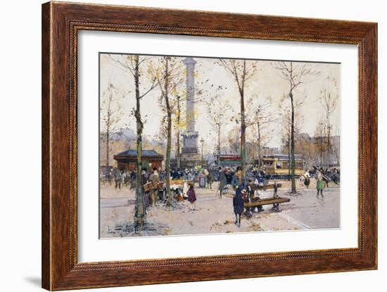 Place De La Bastille, Paris-Eugene Galien-Laloue-Framed Giclee Print