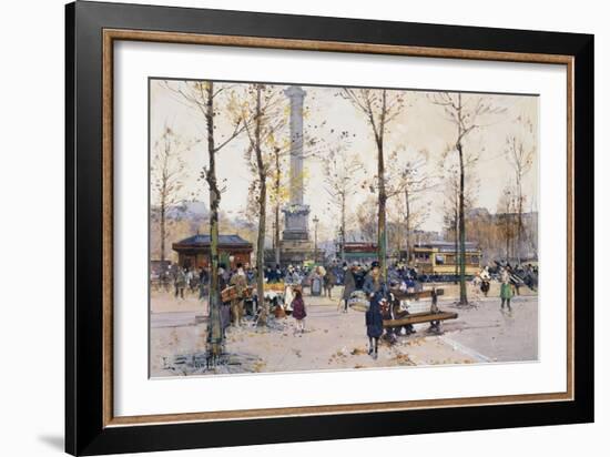 Place De La Bastille, Paris-Eugene Galien-Laloue-Framed Giclee Print
