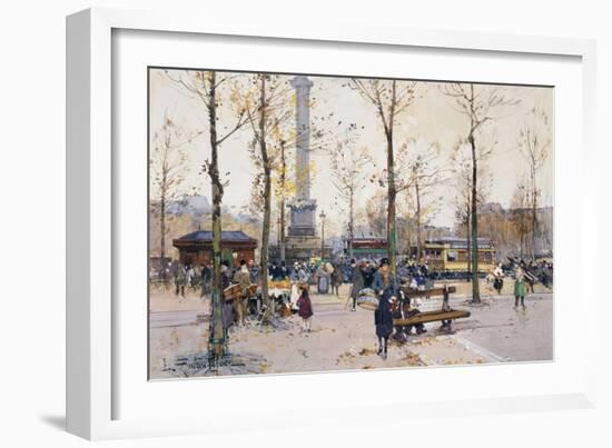 Place De La Bastille, Paris-Eugene Galien-Laloue-Framed Giclee Print