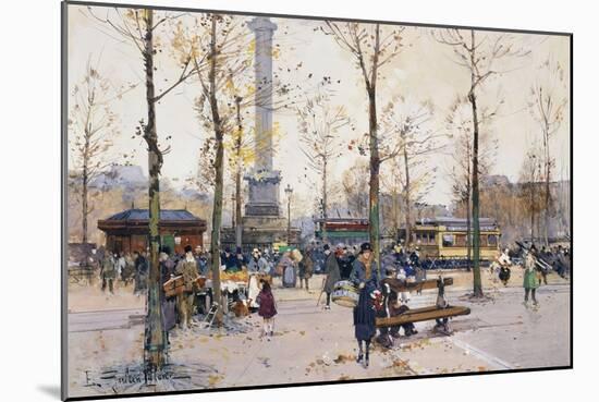 Place De La Bastille, Paris-Eugene Galien-Laloue-Mounted Giclee Print