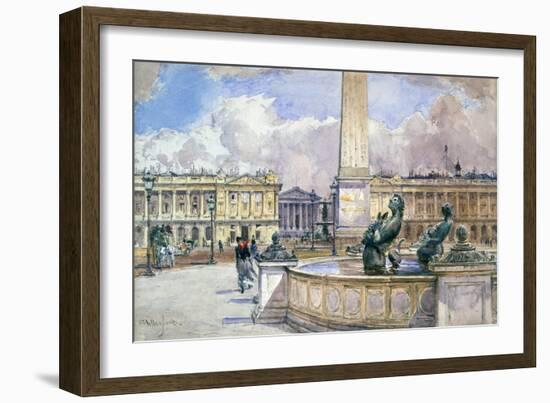 Place De La Concorde, 1847-1908-John Fulleylove-Framed Giclee Print