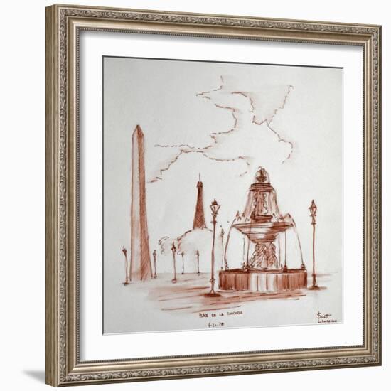 Place de la Concorde in Paris, France has one of the largest obelisks from ancient Egypt at its cen-Richard Lawrence-Framed Photographic Print