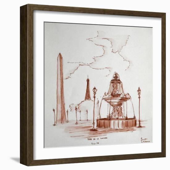 Place de la Concorde in Paris, France has one of the largest obelisks from ancient Egypt at its cen-Richard Lawrence-Framed Photographic Print