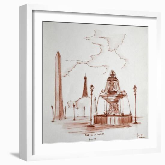 Place de la Concorde in Paris, France has one of the largest obelisks from ancient Egypt at its cen-Richard Lawrence-Framed Photographic Print