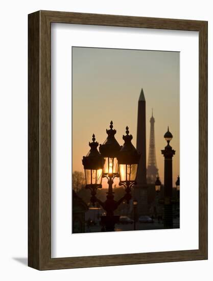 Place de la Concorde, Obelisk, Eiffel Tower, Paris, France-David Barnes-Framed Photographic Print