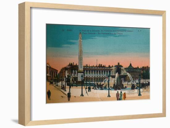 Place de la Concorde - The Fountains and the Luxor Obelisk, Paris, c1920-Unknown-Framed Giclee Print