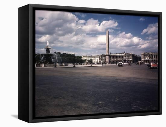 Place de La Concorde with the Ancient Obelisk, Showing Hotel Crillon and the Ministry of the Navy-William Vandivert-Framed Premier Image Canvas