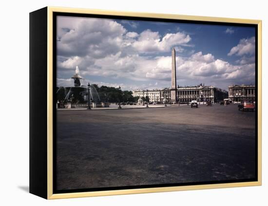 Place de La Concorde with the Ancient Obelisk, Showing Hotel Crillon and the Ministry of the Navy-William Vandivert-Framed Premier Image Canvas