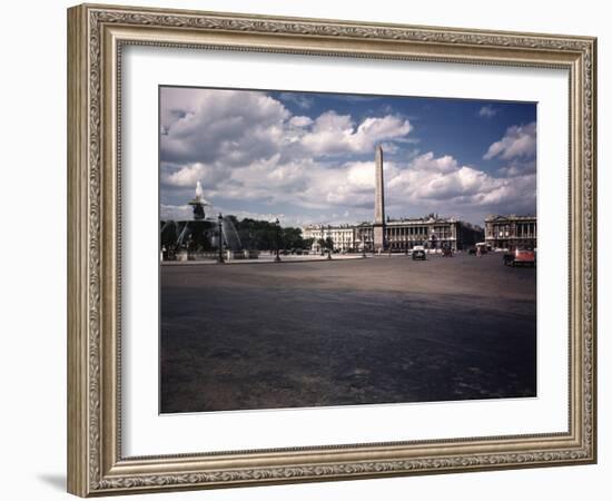 Place de La Concorde with the Ancient Obelisk, Showing Hotel Crillon and the Ministry of the Navy-William Vandivert-Framed Photographic Print