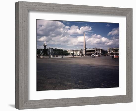 Place de La Concorde with the Ancient Obelisk, Showing Hotel Crillon and the Ministry of the Navy-William Vandivert-Framed Photographic Print