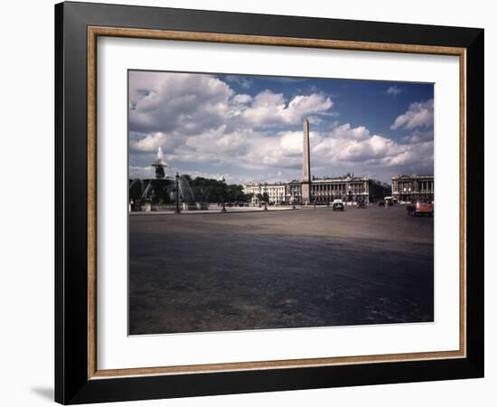 Place de La Concorde with the Ancient Obelisk, Showing Hotel Crillon and the Ministry of the Navy-William Vandivert-Framed Photographic Print