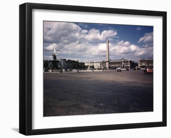 Place de La Concorde with the Ancient Obelisk, Showing Hotel Crillon and the Ministry of the Navy-William Vandivert-Framed Photographic Print