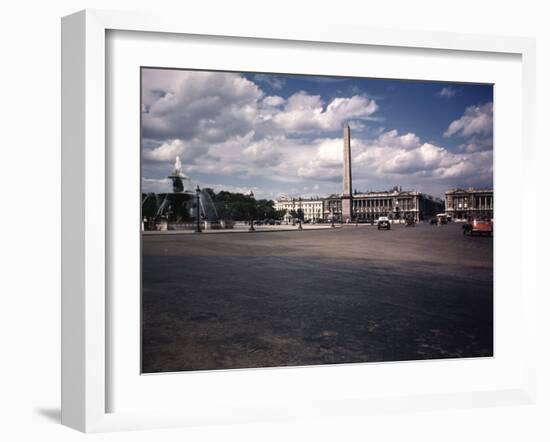 Place de La Concorde with the Ancient Obelisk, Showing Hotel Crillon and the Ministry of the Navy-William Vandivert-Framed Photographic Print