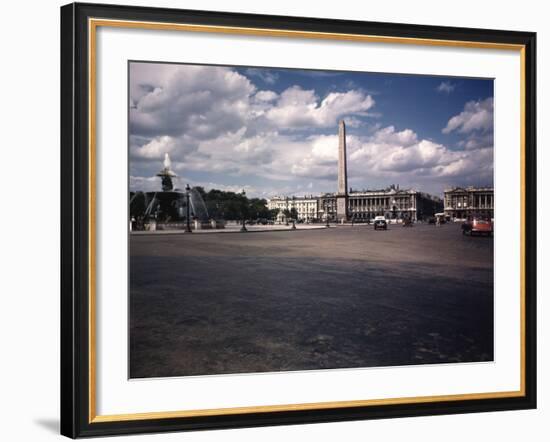 Place de La Concorde with the Ancient Obelisk, Showing Hotel Crillon and the Ministry of the Navy-William Vandivert-Framed Photographic Print