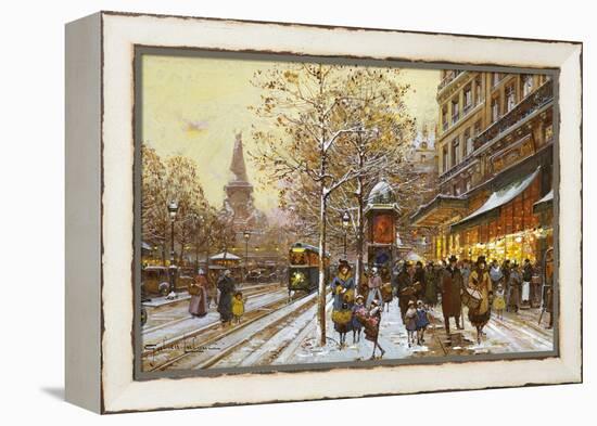 Place de la Republique, Paris-Eugene Galien-Laloue-Framed Premier Image Canvas