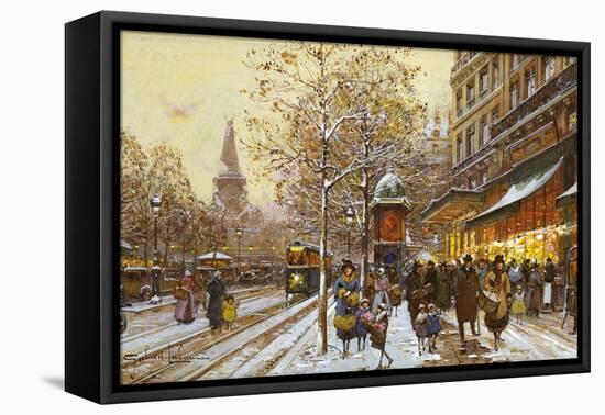 Place de la Republique, Paris-Eugene Galien-Laloue-Framed Premier Image Canvas