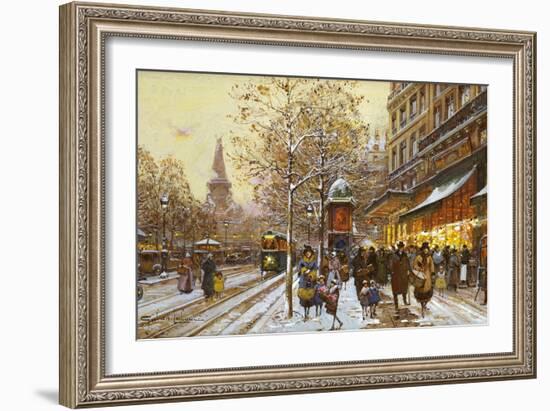 Place de la Republique, Paris-Eugene Galien-Laloue-Framed Giclee Print