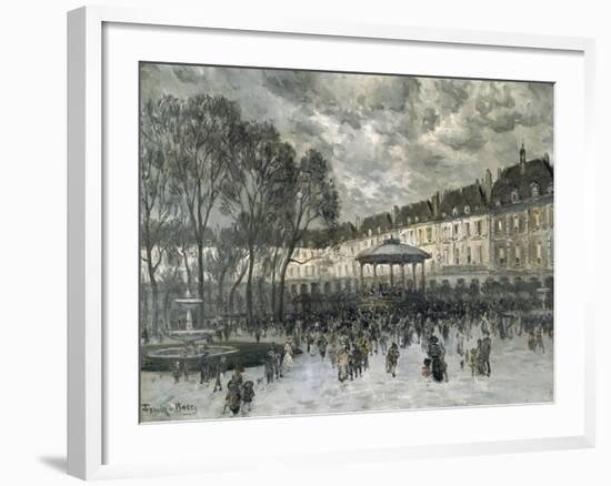 Place De Vosges, Paris, Day of a Concert, Late 19Th/Early 20th Century-Frank Myers Boggs-Framed Giclee Print