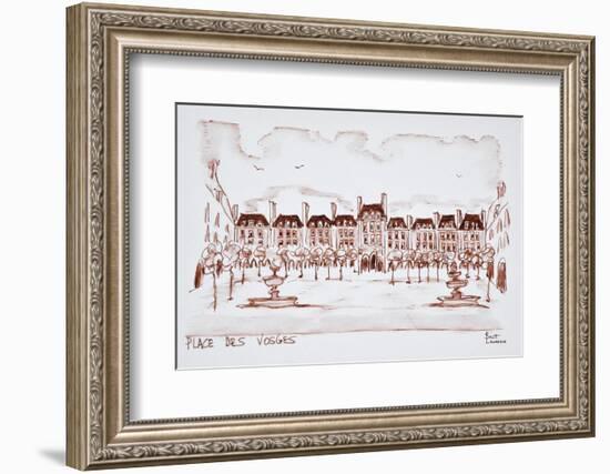 Place des Vosges in the historic district of Marais, Paris, France-Richard Lawrence-Framed Photographic Print