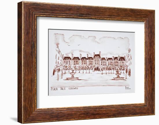 Place des Vosges in the historic district of Marais, Paris, France-Richard Lawrence-Framed Photographic Print