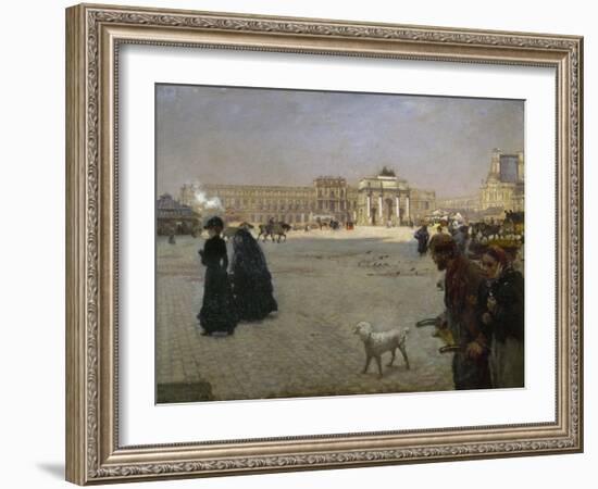Place du Carrousel, ruines des Tuileries-Giuseppe De Nittis-Framed Giclee Print
