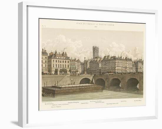 Place Du Chatelet Et Pont Au Change, 1830-null-Framed Giclee Print