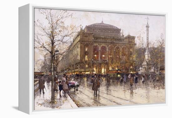 Place Du Chatelet-Eugene Galien-Laloue-Framed Premier Image Canvas