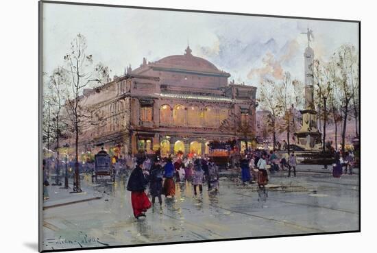 Place Du Chatelet-Eugene Galien-Laloue-Mounted Giclee Print