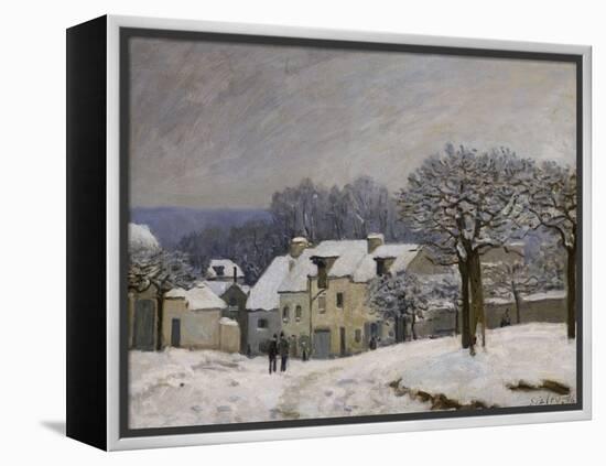Place du Chenil à Marly, effet de neige-Alfred Sisley-Framed Premier Image Canvas