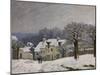 Place du Chenil à Marly, effet de neige-Alfred Sisley-Mounted Giclee Print