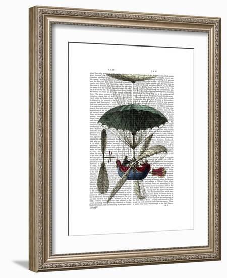 Place Du Louvre Hot Air Balloon-Fab Funky-Framed Premium Giclee Print