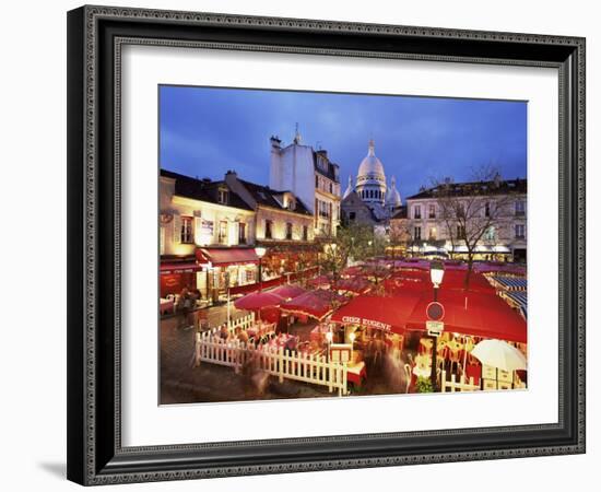 Place Du Tertre at Night, Montmartre, Paris, France-Nigel Francis-Framed Photographic Print