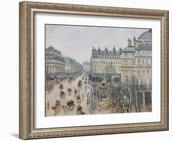 Place Du Théâtre Français, Paris: Rain, 1898-Camille Pissarro-Framed Giclee Print