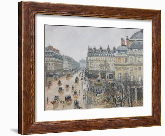 Place Du Théâtre Français, Paris: Rain, 1898-Camille Pissarro-Framed Giclee Print