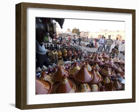 Place El Hedim and Tagine Pots, Meknes, Morocco, North Africa, Africa-Ethel Davies-Framed Photographic Print