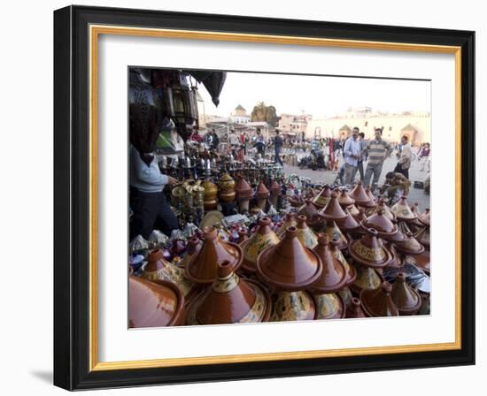 Place El Hedim and Tagine Pots, Meknes, Morocco, North Africa, Africa-Ethel Davies-Framed Photographic Print