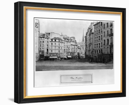 Place Maubert from the Marche Des Carmes, Paris 1858-78-Charles Marville-Framed Giclee Print