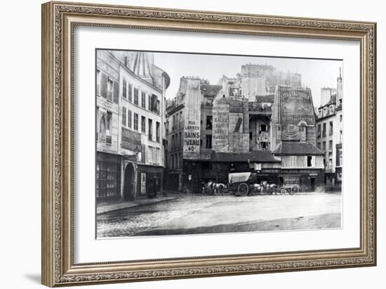 Place Saint-Andre-Des-Arts, Paris, 1858-78-Charles Marville-Framed Giclee Print
