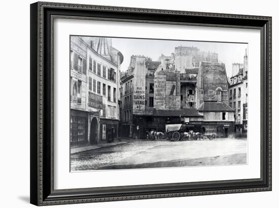 Place Saint-Andre-Des-Arts, Paris, 1858-78-Charles Marville-Framed Giclee Print