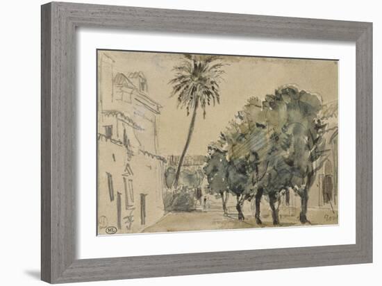 Place San Lorenzo à Séville-Eugene Delacroix-Framed Giclee Print