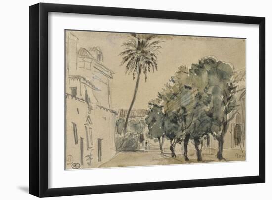 Place San Lorenzo à Séville-Eugene Delacroix-Framed Giclee Print