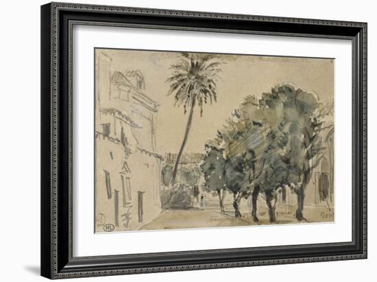 Place San Lorenzo à Séville-Eugene Delacroix-Framed Giclee Print