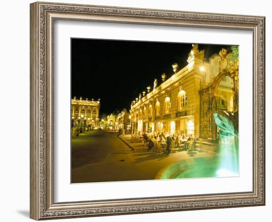 Place Stanislas at Night, Nancy, Meurthe-Et-Moselle, Lorraine, France-Bruno Barbier-Framed Photographic Print