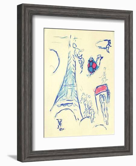 Plafond de l'Opéra: Lange de Mozart-Marc Chagall-Framed Premium Edition