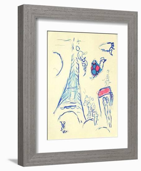 Plafond de l'Opéra: Lange de Mozart-Marc Chagall-Framed Premium Edition